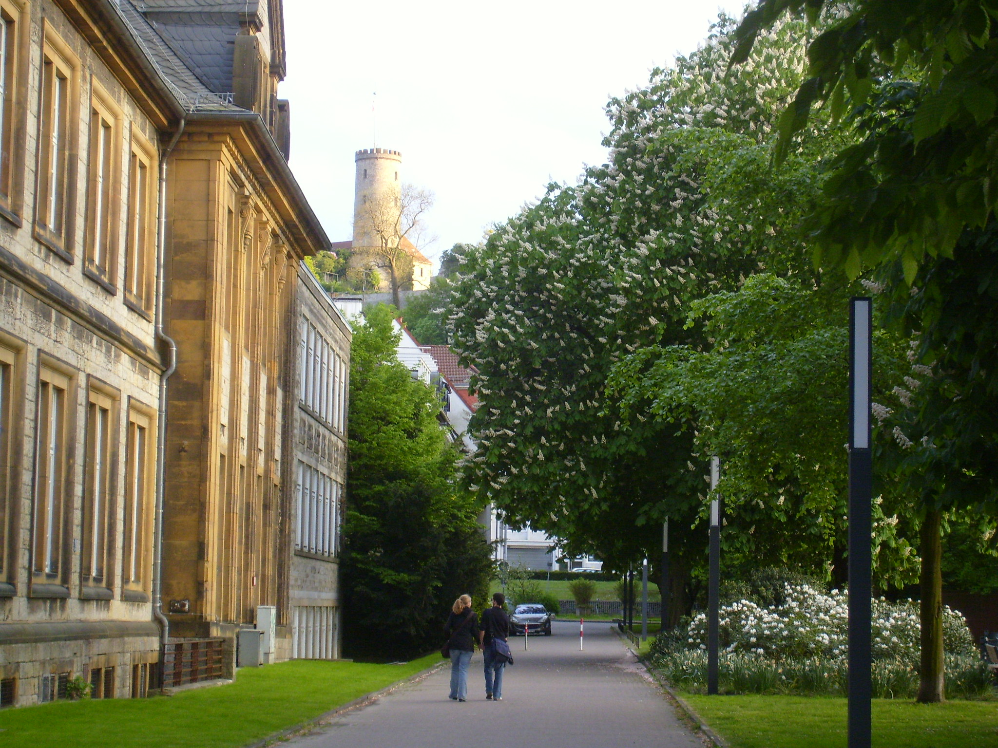 Der Hermannsweg in Bielefeld (Nebelswall am Kunsthallenpark)